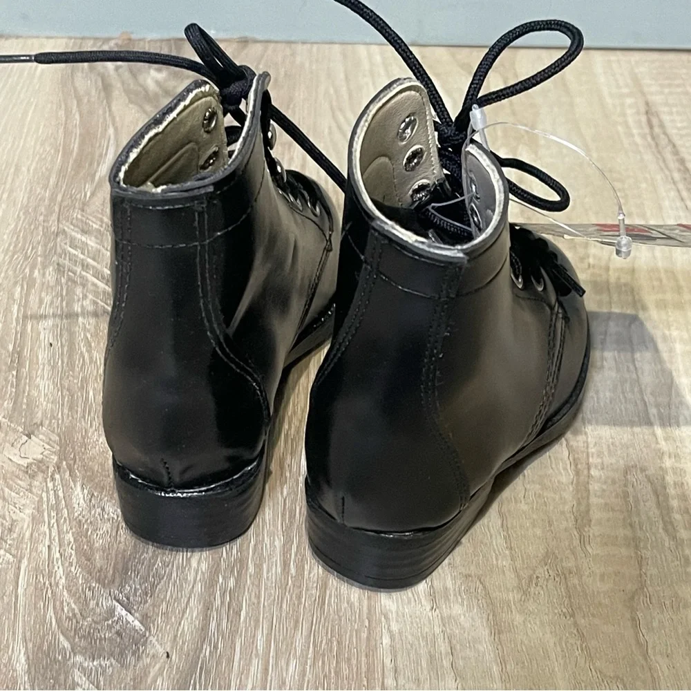 Laredo kids black lace‎ up boots size 8 NWT